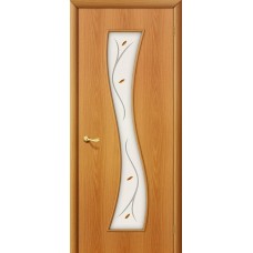 Дверь ламинированная BRAVO 11Ф ДО Л-12 Миланский орех со стеклом художественным