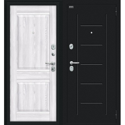 Дверь входная BRAVO Некст Kale Букле черное / Riviera Ice