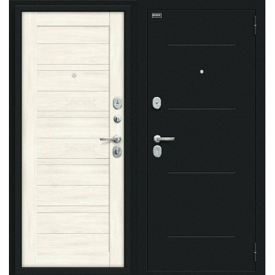 Дверь входная BRAVO Сити Kale  Букле черное / Nordic Oak