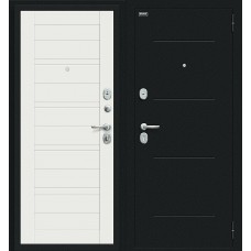 Дверь входная BRAVO Сити Kale  Букле черное / Off-white