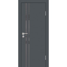 Дверь экошпон Profilo Porte P-11 ДО Графит с ABS кромкой Серый лакобель