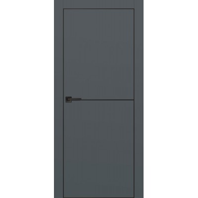 Дверь экошпон Profilo Porte PX-19 ДГ Графит  с AL кромкой Молдинг черный