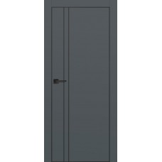 Дверь экошпон Profilo Porte PX-20 ДГ Графит с AL кромкой Молдинг черный