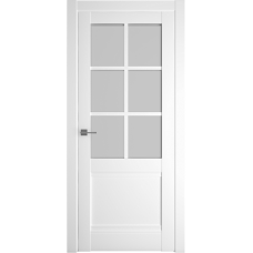 Дверь винил ALBERO Киото ДО Белый со стеклом Мателюкс 
