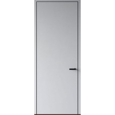 Дверь невидимка Двери Регионов INVISIBLE STANDART под покраску с алюминиевой кромкой Черный  (внутреннее открывание)