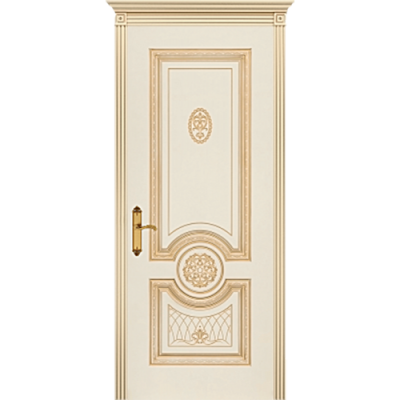 Дверь BP-DOORS Гамма Корона B3 ДГ Эмаль Слоновая кость патина золото