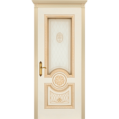 Дверь BP-DOORS Гамма Корона B3 ДО2 Эмаль Слоновая кость патина золото