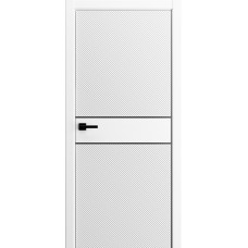 Дверь LIGA FORTUNA 2 ДГ Эмаль белая RAL 9016 Молдинг Черный