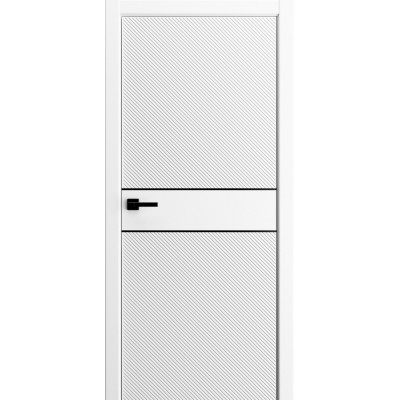 Дверь эмаль LIGA  FORTUNA 2  ДГ Эмаль белая RAL 9016 Молдинг Черный