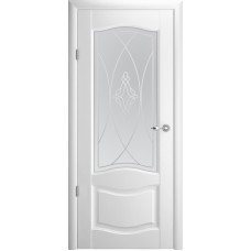 Дверь ALBERO Лувр 1 ДО Белый со стеклом Мателюкс Галерея
