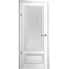 Дверь ALBERO Версаль 1 ДО Белый со стеклом Мателюкс Галерея