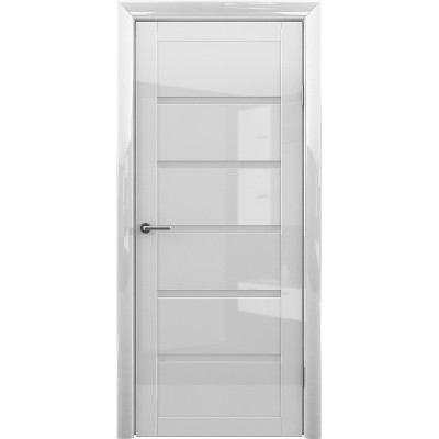 Дверь Verda ALBERO Вена Глянец ДО Белый с матовым стеклом 