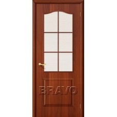 Дверь ламинированная BRAVO Палитра ДО Л-11 Итальянский орех со стеклом Хрусталик