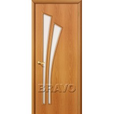 Дверь ламинированная BRAVO 4C ДО Л-12 Миланский орех со стеклом Сатинато