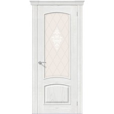 Дверь шпонированная BRAVO Амальфи ДО Т-23 Жемчуг со стеклом художественным