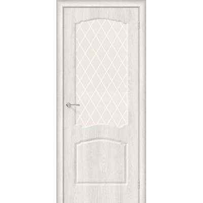Дверь BRAVO Альфа 2 Casablanca со стеклом White Сrystal