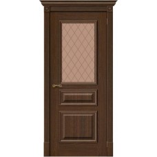 Дверь шпонированная BRAVO MR.WOOD Вуд Классик-15.1 ДО Golden Oak со стеклом Bronze Сrystal