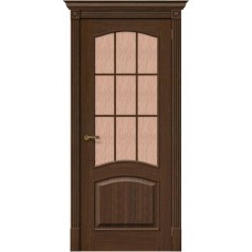 Дверь шпонированная BRAVO MR.WOOD Вуд Классик-33 ДО Golden Oak со стеклом Bronze Gloria
