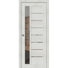 Дверь экошпон BRAVO el'PORTA Порта-27 ДО Bianco Veralinga со стеклом Mirox Grey