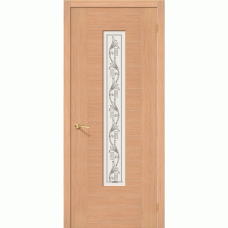 Дверь шпонированная BRAVO Рондо ДО Ф-01 Дуб со стеклом художественным