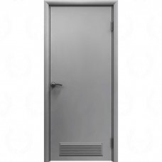 Влагостойкая дверь ПВХ Etadoor ДГ Серый RAL 7001 с вентиляционной решеткой