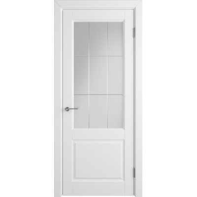 Дверь эмаль ВФД Stockholm Dorren 58 ДО Polar стекло белый сатинат с гравировкой