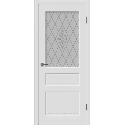Дверь ВФД Зимняя коллекция Честер 15 ДО эмаль белая стекло матовые полосы
