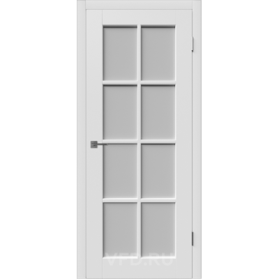 Дверь ВФД Зимняя коллекция Порта 20 ДО эмаль белая стекло белый сатинат
