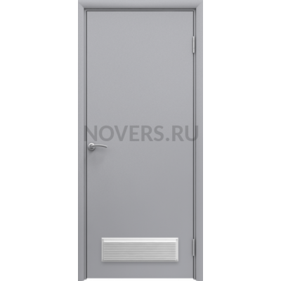 Дверь пластиковая Aquadoor (Аквадор) Серый RAL 7035 с вентиляционной решеткой