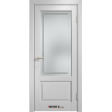 Белорусская дверь комбинированный массив Арсенал Мадера Микс Ол 83 ДОФ Белый грунт со стеклом матовым