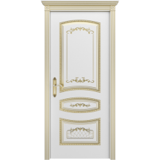 Дверь эмаль BP-DOORS Соната В3 ДГ Эмаль белая патина золото