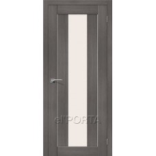 Дверь экошпон BRAVO el'PORTA Порта-25 alu ДО Grey Veralinga со стеклом Magic Fog 