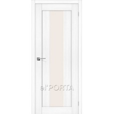 Дверь экошпон BRAVO el'PORTA Порта-25 alu ДО Snow Veralinga со стеклом Magic Fog 