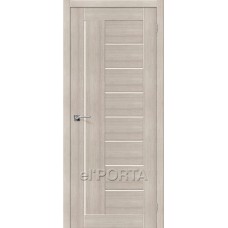 Дверь экошпон BRAVO el'PORTA Порта-29 ДО Cappuccino Veralinga со стеклом Magic Fog
