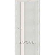 Дверь экошпон BRAVO el'PORTA Порта-11 ДО Bianco Veralinga со стеклом Magic Fog