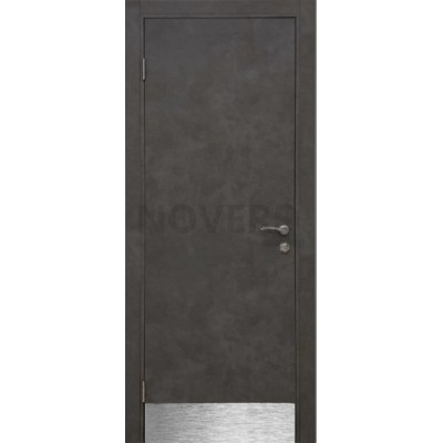 Дверь пластиковая Капель (Kapelli Classic) черный бетон с отбойной пластиной