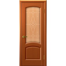 Ульяновская дверь Luxor шпон Легенда Лаура ДО темный анегри T74 со стеклом