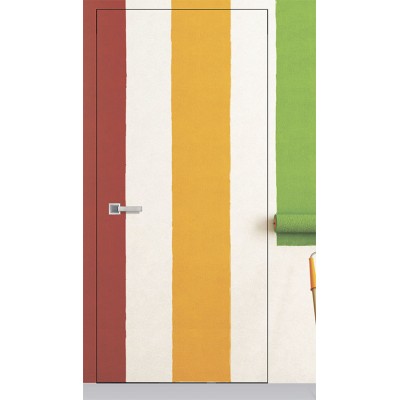 Дверь Двери Регионов INVISIBLE STANDART под покраску с алюминиевой кромкой Хром