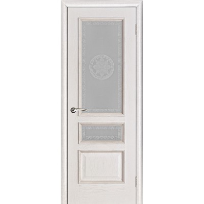 Дверь  шпонированная  Porte Vista Вена ДО Белая патина