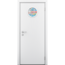 Дверь композитная Poseidon Белый с иллюминатором