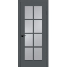 Дверь экошпон Profilo Porte PSC-41 ДO Графит со стеклом сатинат