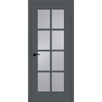 Дверь экошпон Profilo Porte PSC-41 ДO Графит со стеклом сатинат