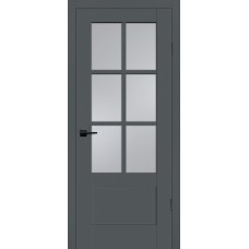 Дверь экошпон Profilo Porte PSC-43 ДO Графит со стеклом сатинат