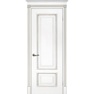 Дверь эмаль Текона Smalta 08 ДГ Белый RAL 9003 патина серебро