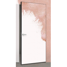 Скрытая дверь под покраску Velldoris INVISIBLE (Инвизибл) с алюминиевой черной кромкой