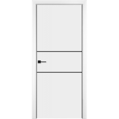 Дверь экошпон Verda LINE-3 ДГ Вайт с AL кромкой