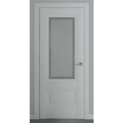 Дверь экошпон ZADOOR Турин В2 ДО Матовый серый