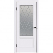 Дверь эмаль Velldoris Scandi 2V Белый RAL 9003 со стеклом Ромб светлый