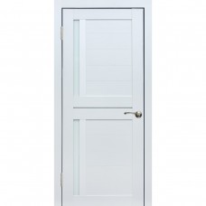 Дверь экошпон WanMark D5/2 ДО Белый бланко стекло матовое