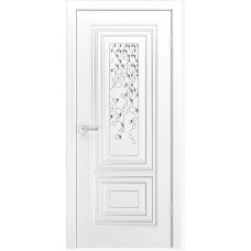 Дверь BP-DOORS Фави В1 ДГ Эмаль белая с патиной белое золото